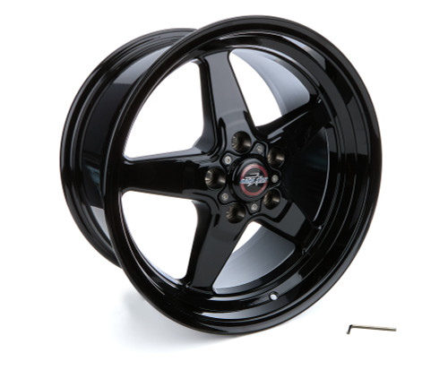 Wheel - 92 Drag Star Bracket Racer Dodge - 17 x 9.5 in - 6.125 in Backspace - 5 x 115 mm Bolt Pattern - Aluminum - Black Paint - Each