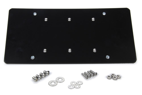 License Plate Bracket - Bolt-On - Front - Hawse Fairlead Mount - Hardware Included - Steel - Black Powder Coat - Universal - Kit