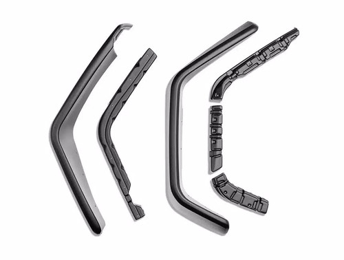 Fender Flare - Max Terrain - Flat Style - Front / Rear - Plastic - Black - Jeep Wrangler JK 2007-18 - Kit
