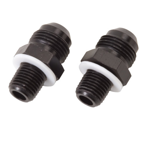 Fitting - Adapter - Straight - 8 AN Male to 1/4 in NPSM Male - Aluminum - Black Anodized - Pair