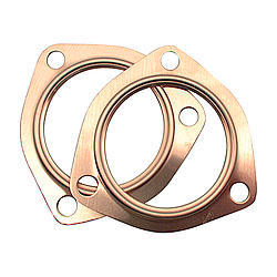Collector Gasket - Pro Copper - 0.073 in Thick - 2.5 in Diameter - 3-Bolt - Copper - Pair