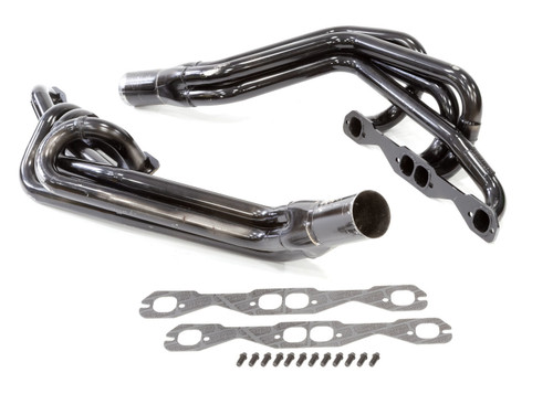 Headers - Conventional Crossover - 1.625 in Primary - 3 in Collector - Gaskets / Hardware Included - Steel - Black Paint - 602 Crate - Small Block Chevy - Pair Headers - Conventional Crossover - 1.625 in Primary - 3 in Collector - Gaskets / Hardware Included - Steel - Black Paint - 602 Crate - Small Block Chevy - Pair
