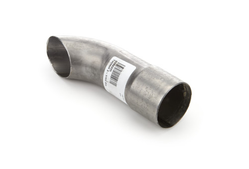 Exhaust Tip - Clamp-On / Weld-On - 2.25 in Inlet - 2.25 in Outlet - 8 in Long - Single Wall - Cut Edge - Turndown Style - Steel - Natural - Each