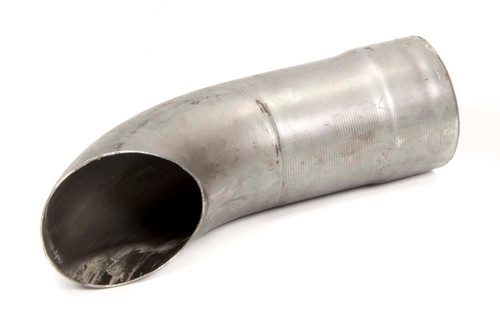 Exhaust Tip - Clamp-On - 2.5 in Inlet - 2.5 in Round Outlet - 10 in Long - Single Wall - Cut Edge - Angled Cut - Turnout Style - Steel - Natural - Each