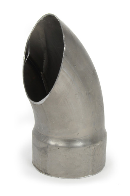 Exhaust Tip - Clamp-On - 3.5 in Inlet - 3.5 in Round Outlet - 8 in Long - Single Wall - Cut Edge - Angled Cut - Turnout Style - Steel - Natural - Each