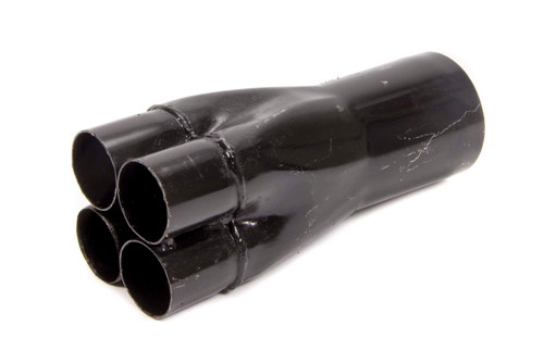Collector - Slip-On - 4 x 1.625 in Primary Tubes - 3 in Outlet - 8 in Long - Steel - Black Paint - Each