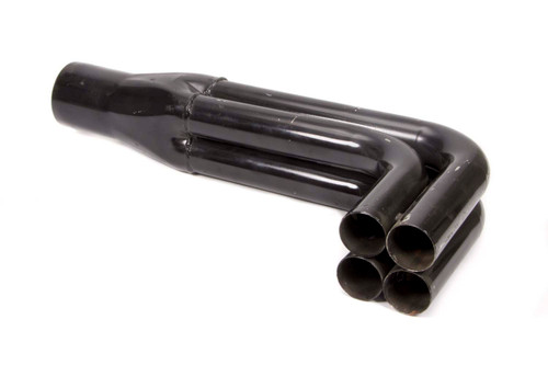 Collector - 90 Degree Inside Bend - Slip-On - 4 x 1.625 in Primary Tubes - 3 in Outlet - 8.75 in Long - Steel - Black Paint - Each