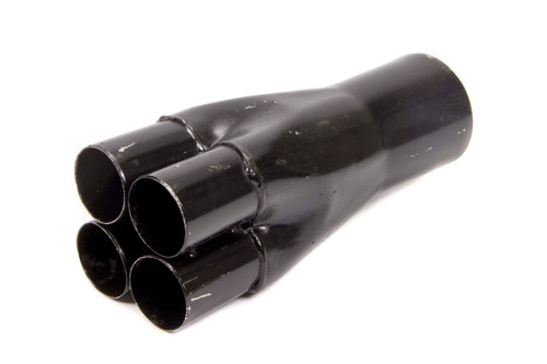 Collector - Slip-On - 4 x 1.75 in Primary Tubes - 3.5 in Outlet - 8 in Long - Steel - Black Paint - Each