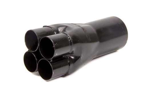 Collector - Slip-On - 4 x 1.875 Primary Tubes - 3.5 in Outlet - 9 in Long - Steel - Black Paint - Each