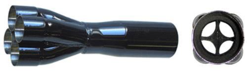 Collector - Slip-On - 4 x 1.875 in Primary Tubes - 3 in Outlet - 8 in Long - Steel - Black Paint - Each Collector - Slip-On - 4 x 1.875 in Primary Tubes - 3 in Outlet - 8 in Long - Steel - Black Paint - Each