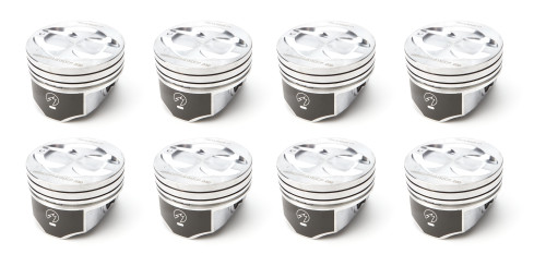 Piston - Hypereutectic - Dished - 4.030 in Bore - 1.5 x 1.5 x 3.0 mm Ring Grooves - Small Block Chevy - Set of 8