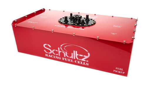 Fuel Cell - Ultimate Series - 22 gal - 34 in Wide x 17.5 in Deep - 9.5 in Tall - 8 AN Male Outlet - 6 AN Return - 6 AN Vent - Steel - Red Powder Coat - Each Fuel Cell - Ultimate Series - 22 gal - 34 in Wide x 17.5 in Deep - 9.5 in Tall - 8 AN Male Outlet - 6 AN Return - 6 AN Vent - Steel - Red Powder Coat - Each
