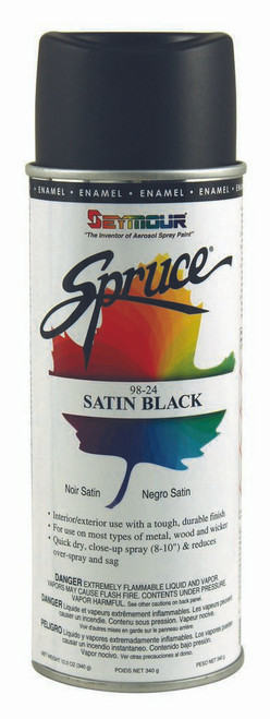 Paint - SPRUCE - Alkyd Enamel - Semi-Gloss Black - 16 oz Aerosol - Each