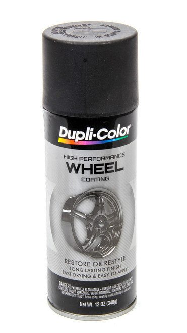 Paint - Dupli-Color High Performance - Wheel Coating - Acrylic Enamel - Satin Black - 12 oz Aerosol - Each