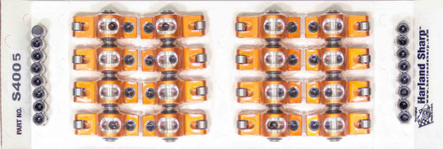 Rocker Arm - Original - 7/16 in Stud Mount - 1.73 Ratio - Full Roller - Aluminum - Orange Anodized - Big Block Ford / Ford Cleveland / Modified - Set of 16