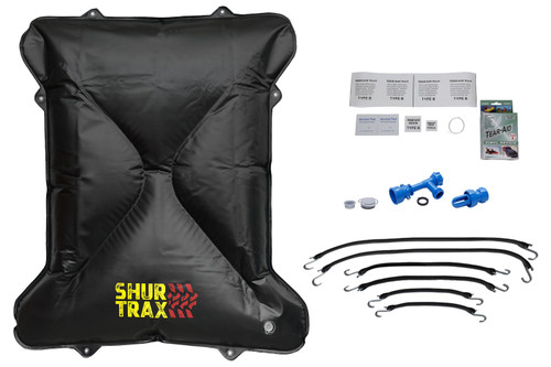 Water Ballast - 56 x 48 x 3 in - Up to 320 lb - Siphon Pump / Straps / Repair Kit - Vinyl - Black - Compact Truck Bed - Kit