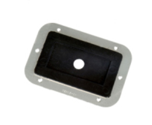 Fuel Pump Drive Cable Grommet - 1 Hole - 3.25 x 2.25 in Rectangle - 0.125 in Thick - Aluminum / Rubber - Black / Natural - Each