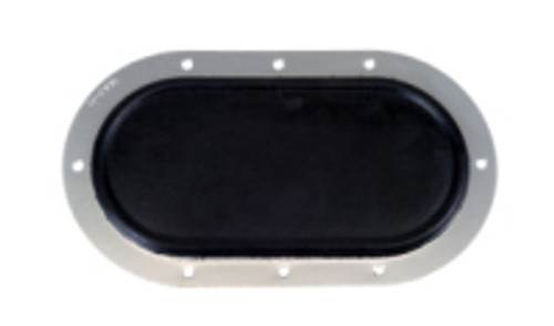 Firewall Grommet - Blank - 5.25 x 3 in Oval - 0.15 in Thick - Aluminum / Rubber - Black / Natural - Each