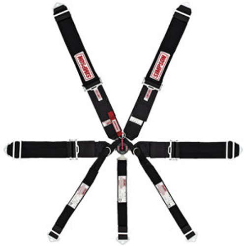 Harness - 7 Point - Camlock - SFI 16.1 - Pull Up Adjust - Bolt-In / Wrap Around - Individual Harness - Black - Kit Harness - 7 Point - Camlock - SFI 16.1 - Pull Up Adjust - Bolt-In / Wrap Around - Individual Harness - Black - Kit