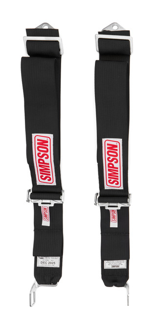 Shoulder Belt - Latch and Link - SFI 16.1 - 3 in Width - Pull Down Adjust - Bolt-In - Black - Kit
