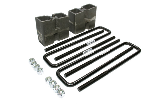 Leaf Spring Block Kit - 4.5 in Lift - Hardware Included - Rear - Iron - Natural - GM Fullsize SUV / Truck 1988-99 / Dodge Ram Fullsize Truck 1969-2001 - Kit