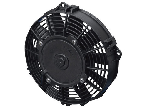 Electric Cooling Fan - Low Profile - 7.5 in Fan - Puller - 366 CFM - 12V - Straight Blade - 8.25 x 8 in - 2 in Thick - Plastic - Each