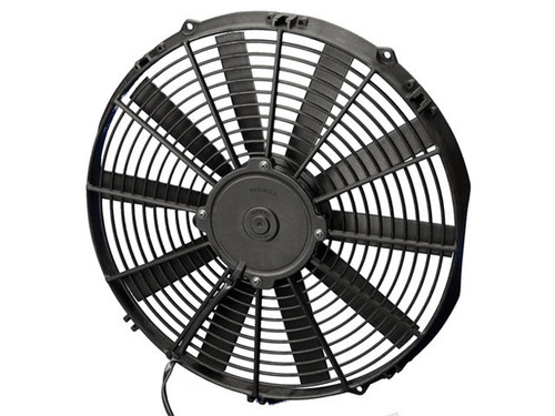 Electric Cooling Fan - Low Profile - 14 in Fan - Puller - 1038 CFM - 12V - Straight Blade - 15 x 14.438 in - 2 in Thick - Plastic - Each