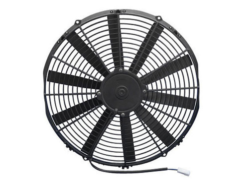 Electric Cooling Fan - Low Profile - 16 in Fan - Puller - 1298 CFM - 12V - Straight Blade - 16.313 x 15.75 in - 2 in Thick - Plastic - Each