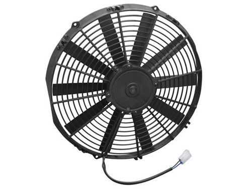 Electric Cooling Fan - Medium Profile - 14 in Fan - Puller - 1274 CFM - 12V - Straight Blade - 15 x 14.438 in - 2.5 in Thick - Plastic - Each