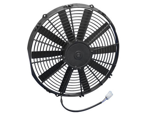 Electric Cooling Fan - Medium Profile - 14 in Fan - Pusher - 1263 CFM - 12V - Straight Blade - 15 x 14.438 in - 2.5 in Thick - Plastic - Each