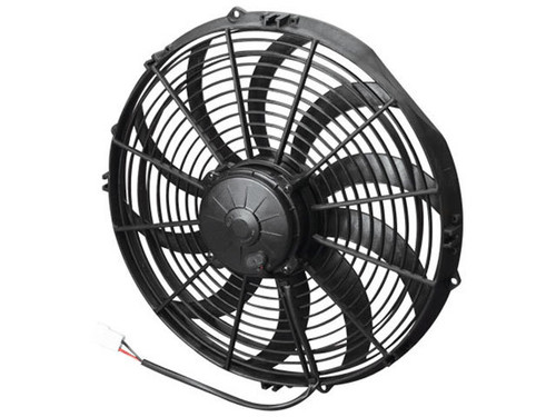 Electric Cooling Fan - High Performance - 14 in Fan - Pusher - 1841 CFM - 12V - Curved Blade - 15 x 14.438 in - 3.5 in Thick - Plastic - Each