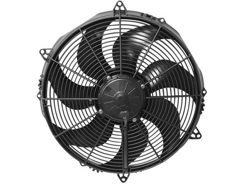 Electric Cooling Fan - High Performance - 16 in Fan - Puller - 1918 CFM - 12V - Paddle Blade - 15.75 in Square - 3.75 in Thick - Plastic - Each