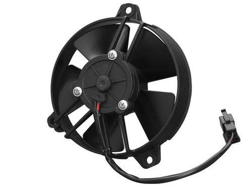 Electric Cooling Fan - Low Profile - 5.25 in Fan - Puller - 342 CFM - 12V - Paddle Blade - 5.5 in Square - 2.375 in Thick - Plastic - Each