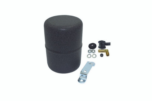 Vacuum Reservoir - Bracket / Check Valve / Hardware Included - Steel - Black Textured Powder Coat - Each