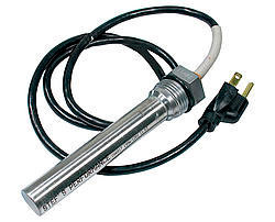 Engine Oil Heater - Internal Element - 195 Watt - 110V / 120V Rating - 3 ft Cord - 4 in Long - Screw-In - 12 AN Male O-Ring Steel Fitting - Kit