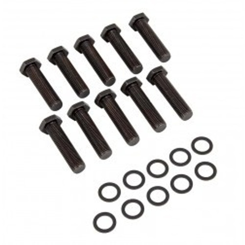 Wheel Stud - 1/2-20 in Thread - 2.000 in Long - Screw-In - Hex Head - Washers Included - Steel - Black Oxide - Strange Axles - Set of 10