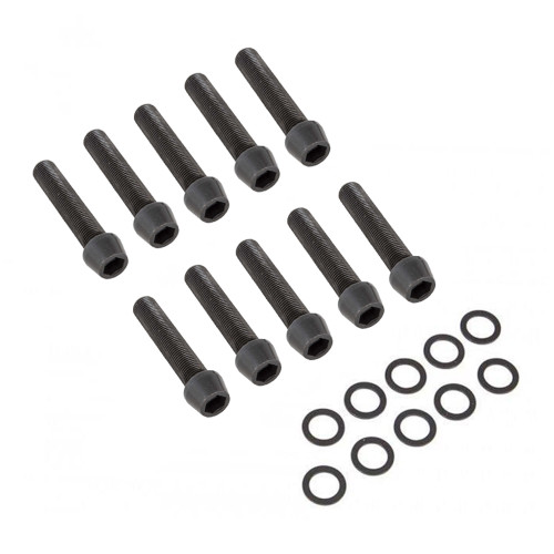 Wheel Stud - 1/2-20 in Thread - 2.500 in Long - Screw-In - Allen Head - Washers Included - Steel - Black Oxide - Strange Front Brakes - Set of 10