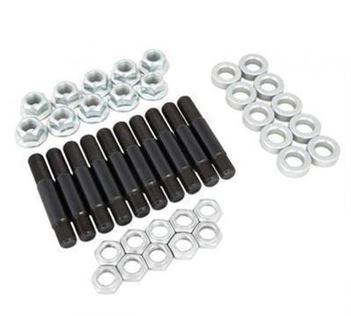 Wheel Stud - 5/8-18 in Thread - 3.500 in Long - Bolt-On - Locking Nuts / Lug Nuts / Washers Included - Steel - Black Oxide - Strange Axles - Kit Wheel Stud - 5/8-18 in Thread - 3.500 in Long - Bolt-On - Locking Nuts / Lug Nuts / Washers Included - Steel - Black Oxide - Strange Axles - Kit