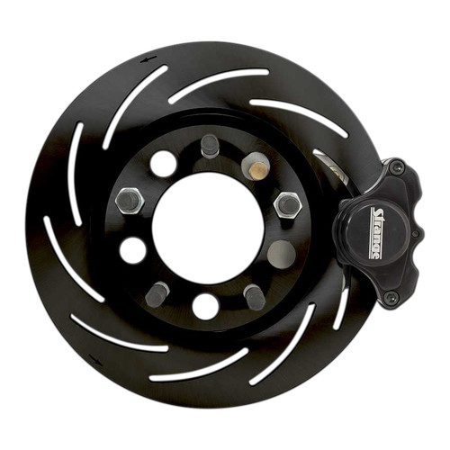 Brake System - Pro Race - Front - 2 Piston Caliper - 11.250 in Drilled / Slotted Iron Rotor - Offset Hat - Aluminum - Ford Mustang 1994-2004 - Kit