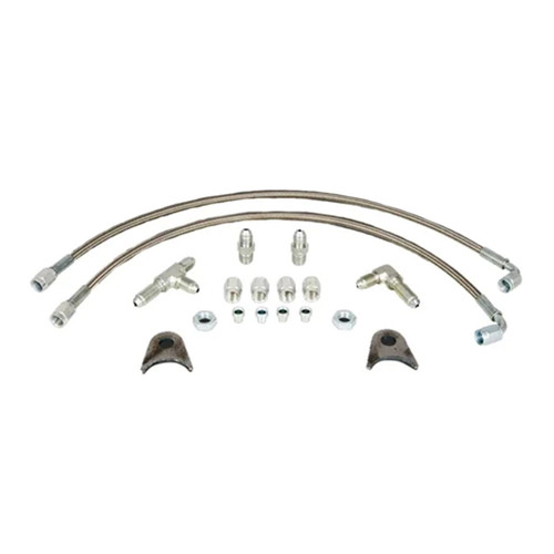 Brake Hose Kit - 16 in - 3 AN Hose - 3 AN 90 Degree Female to 3 AN Straight Female - 3 AN Fittings / Hardware Included - DOT Approved - Braided Stainless - Drag Race Rear Disc - Kit Brake Hose Kit - 16 in - 3 AN Hose - 3 AN 90 Degree Female to 3 AN Straight Female - 3 AN Fittings / Hardware Included - DOT Approved - Braided Stainless - Drag Race Rear Disc - Kit