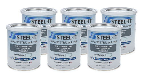 Paint - Stainless Steel in a Can - Urethane - Weldable - Non-Corrosive - Gray - 1 qt Can - Set of 6