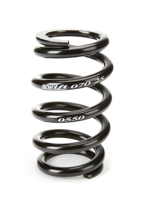 Coil Spring - Coil-Over - Barrel - 2.5 in ID - 7 in Length - 550 lb/in Spring Rate - Steel - Black Powder Coat - Each
