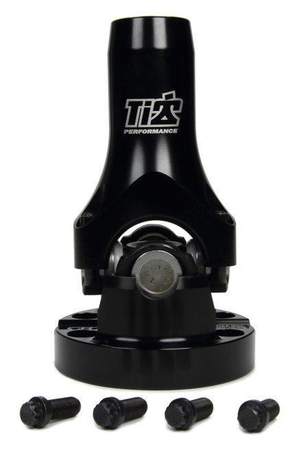 U-Joint Assembly - Heavy Duty - 16 Spline to 4-Bolt Flange - U-Joint - Aluminum - Black Anodized - Small Block Chevy / Mopar - Each
