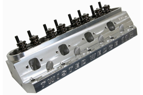 Cylinder Head - Twisted Wedge - Assembled - 2.055 / 1.600 in Valves - 190 cc Intake - 56 cc Chamber - 1.295 in Springs - Angle Plug - Aluminum - Small Block Ford - Each