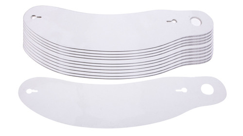 Helmet Shield Tear Off - 2 mm Thick - 11.75 in Center to Center - Plastic - Clear - Impact / Zero-9 Helmets - Set of 200