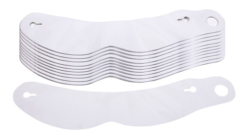 Helmet Shield Tear Off - 2 mm Thick - 11.75 in Center to Center - Nose Notch - Plastic - Clear - Impact Big Champ Helmets - Set of 200