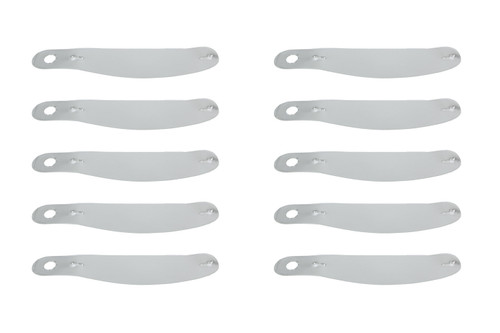 Helmet Shield Tear Off - 2 mm Thick - 11.5 in Center to Center - Plastic - Clear - Arai / Bell / HJC / Icon / Shoei Helmets - Set of 200