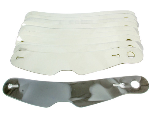 Helmet Shield Tear Off - 2 mm Thick - 12.25 in Center to Center - Nose Notch - Plastic - Clear - Bell Vador Helmets - Set of 200