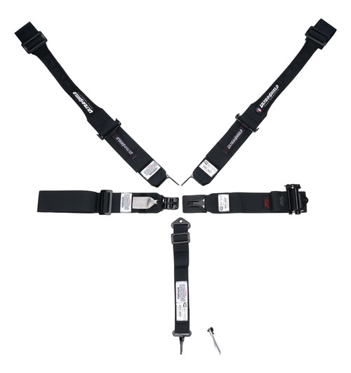 Harness - 5 Point - Latch and Link - SFI 16.1 - Pull Down Adjust - Bolt-In / Wrap Around - Individual Harness - HANS Ready - Black - Kit