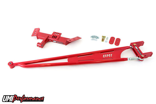 Torque Arm - Tubular - Adjustable - Polyurethane Bushing - Tunnel Brace Included - Steel - Red Powder Coat - GM F-Body 1982-92 - Kit